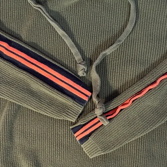 Kokun Women’s Green Knit Hoodie Medium Ribbed Pullover Sporty Athleisure - Picture 8 of 13